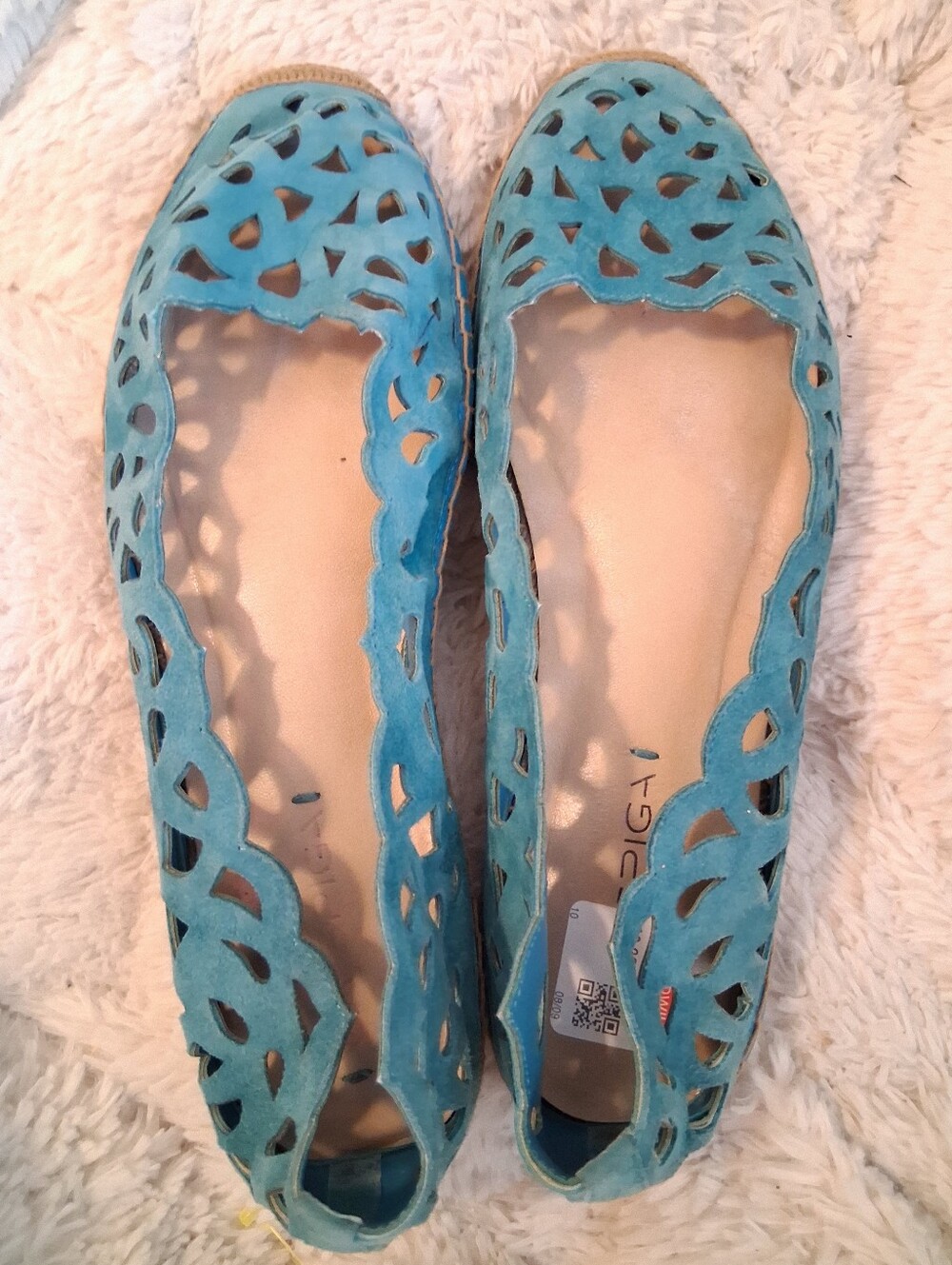 Via Spiga EU39 Blue Leather Flat Espadrilles